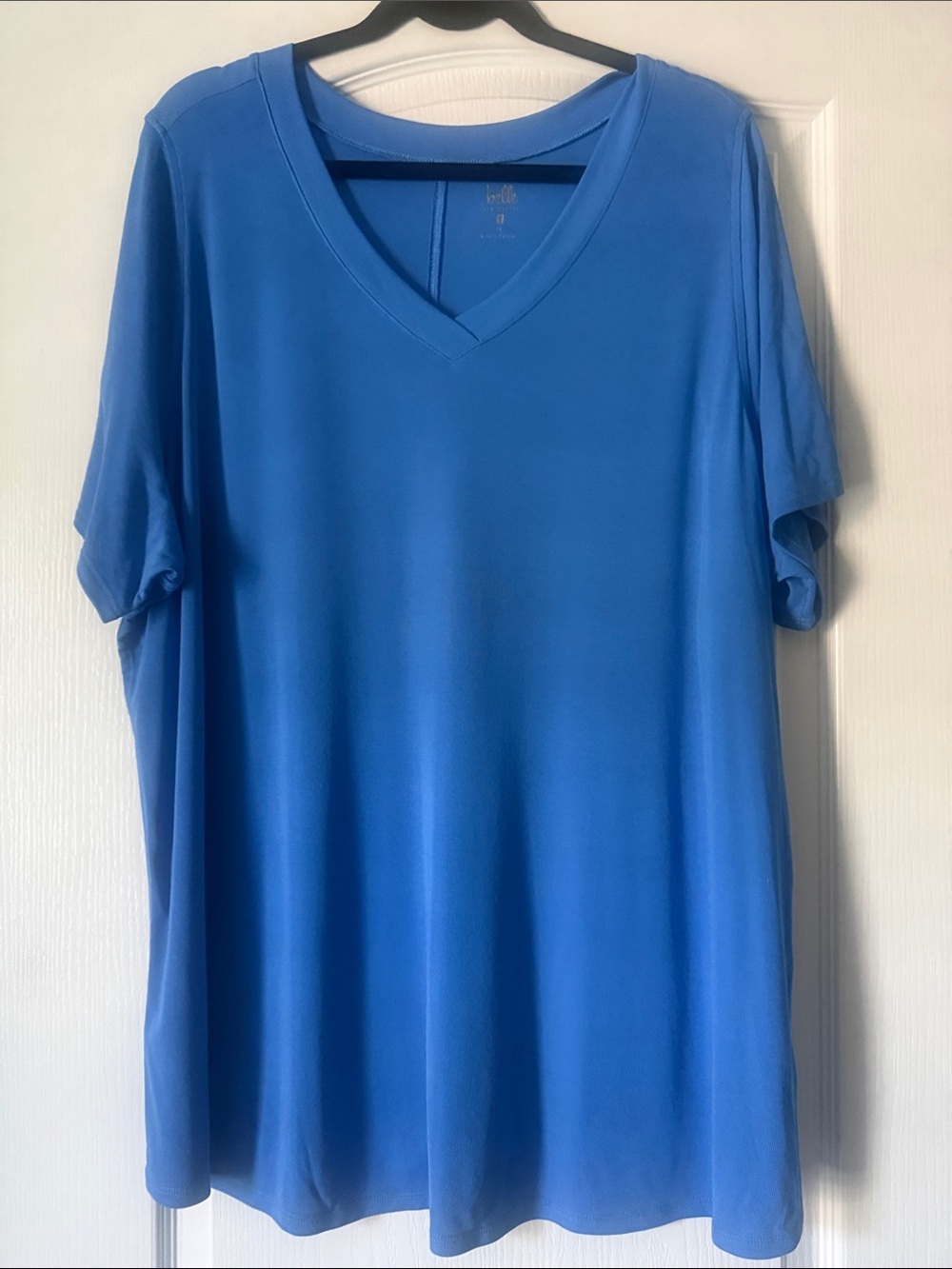 Belle by Kim Gravel Blue V-Neck Short Sleeve Tee